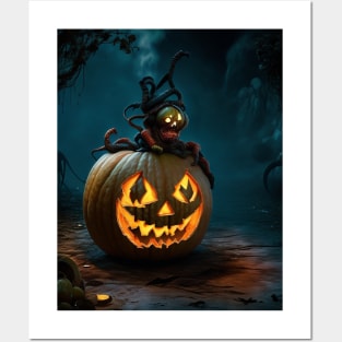 halloween pumpkin Posters and Art